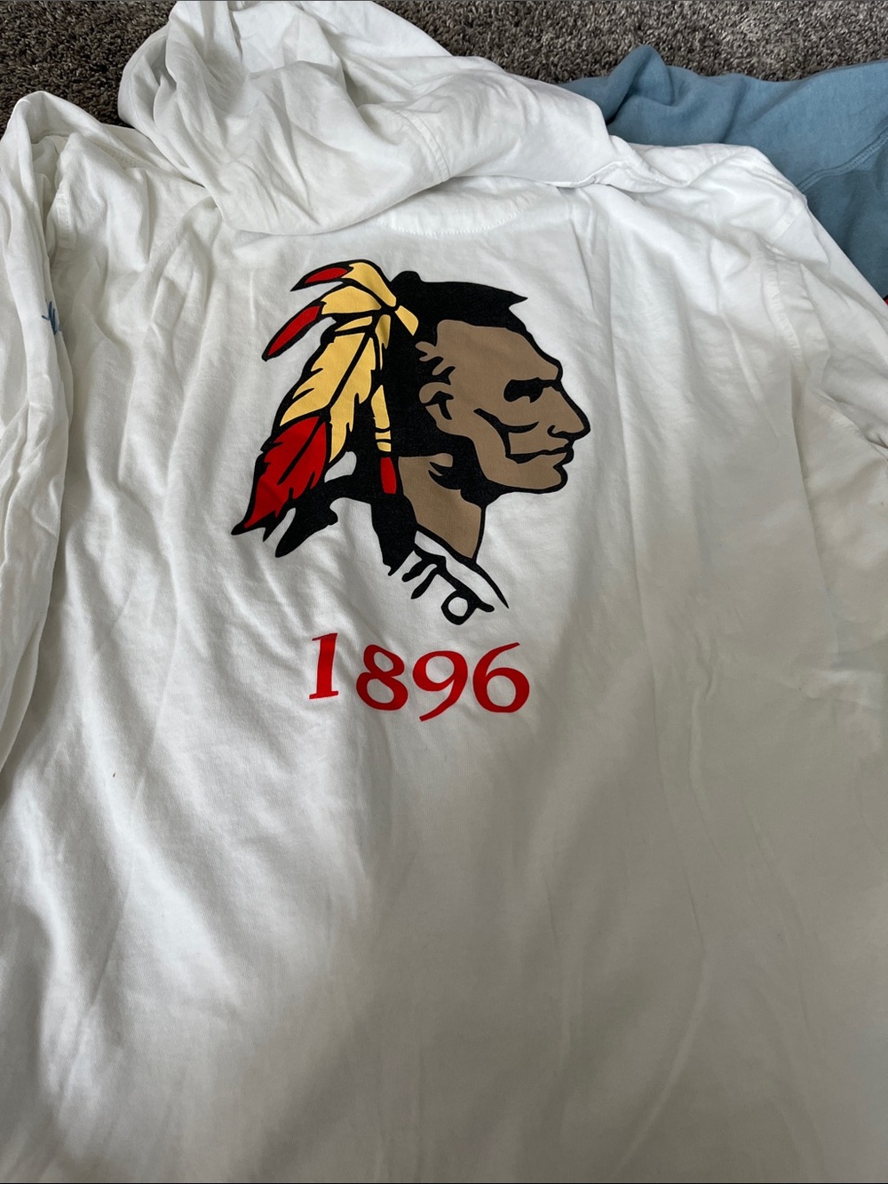 2Aronimink Golf -Johnnie O White Hooded Long-Sleeve Shirt w/Red blue hoodie x2 - Picture 4 of 12